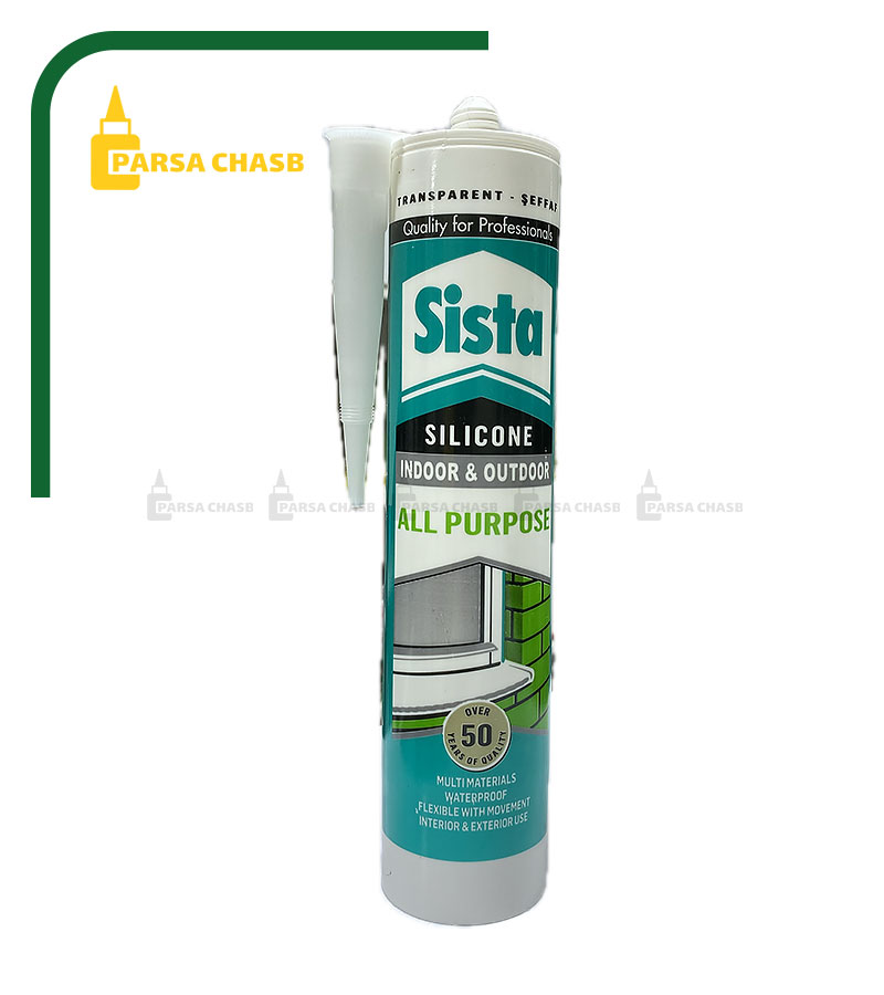 چسب سیلیکون همه کاره سیستا شفاف 320 گرم | نمایندگی Sista سیلیکون شفاف  ALL PURPOSE
